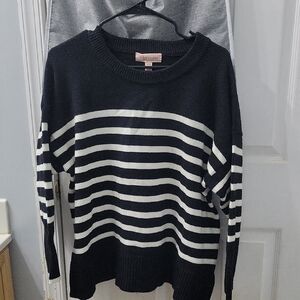 Philosophy Black and White Crew Neck Sweater